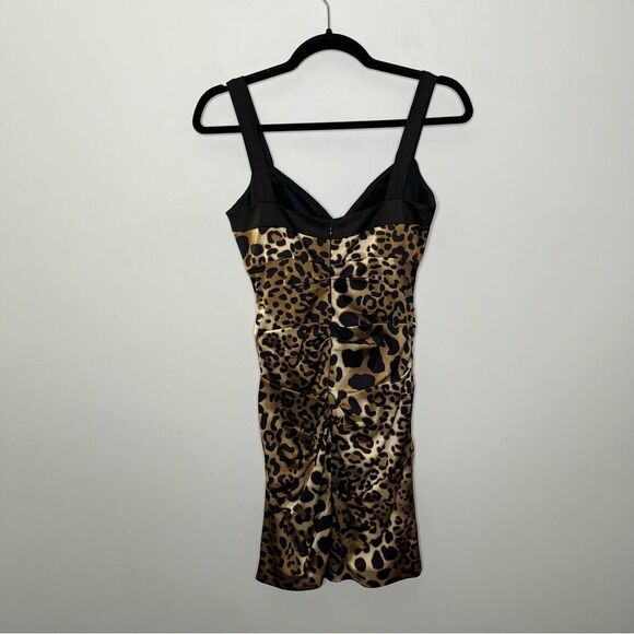Vintage Cache Ruched Leopard Mini Dress 4 - Picture 6 of 8
